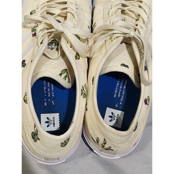 Adidas‎ Matchcourt Cactus Embroidered Skate Shoes Cream White Mens 10.5 - Picture 7 of 9